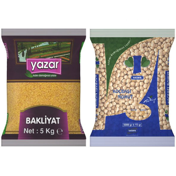 Yazar Pilavlık Bulgur 5 Kg. + Koçbaşı Nohut 5 Kg.