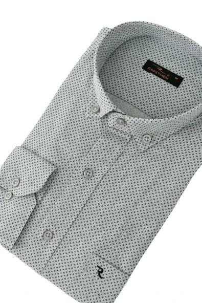 Erkek Klasik Uzun Kol Puantiyeli Gömlek BGL-ST02763 - Resim 12