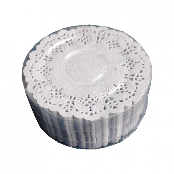Lidopack Dantel Kağıt Karton Çay Meşrubat Bardak Altlığı - Beyaz -9 Cm -100x 500 Adetlik Paket- Koli - 3
