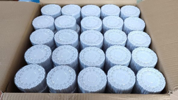 Lidopack Dantel Kağıt Karton Çay Meşrubat Bardak Altlığı - Beyaz -9 Cm -100x 500 Adetlik Paket- Koli - 5