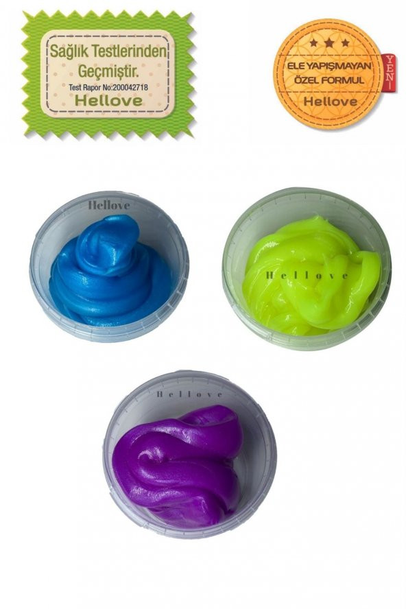 Fosforlu Slime 3 Farklı Renk 3 lü Pofuduk Slaym Oyun Hamuru