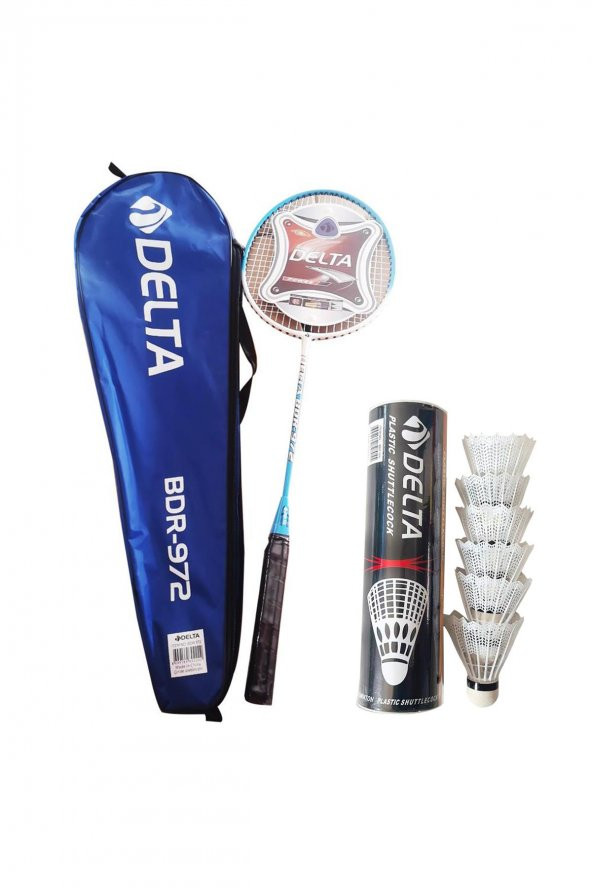 Delta Deluxe Tek Parça Badminton Raketi 6 Adet Badminton Topu Seti