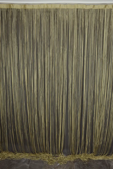 DÜZ İP MODEL AÇIK HAKİ YEŞİL RENK HAZIR İP PERDE En_300 Cm Boy_280 Cm - Resim 2