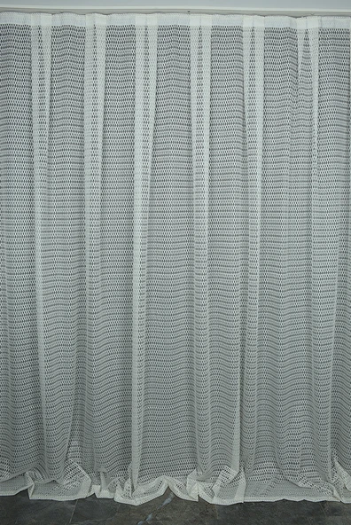 BÜYÜK BAKLAVA MODEL KREM RENK TEK KANAT Hazır dikilmiş Pileli Fon Perde 300*260 cm - Resim 2