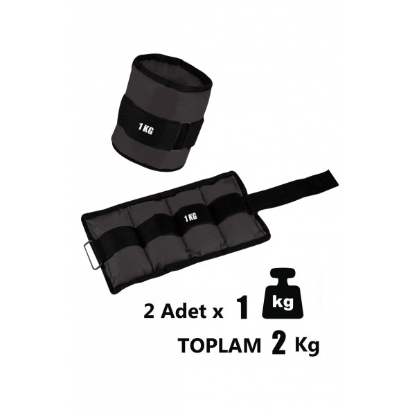 Spor Byfit 1 Kg x 2 Adet Siyah El veya Ayak Bileği Ağırlığı  Atlama ipi HEDİYELİ - 2