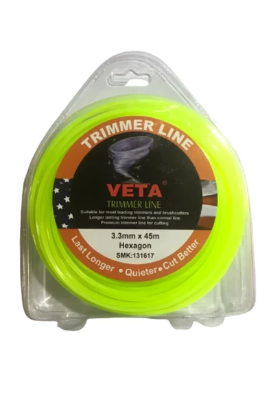 Veta 6 Köşeli 3,3 mm 45 mt Tırpan Misinası Misinesi