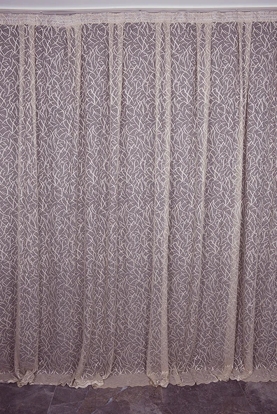 ÇALI MODEL VİZON RENK TEK KANAT Hazır dikilmiş Pileli Fon Perde 300*260 cm ürün görseli