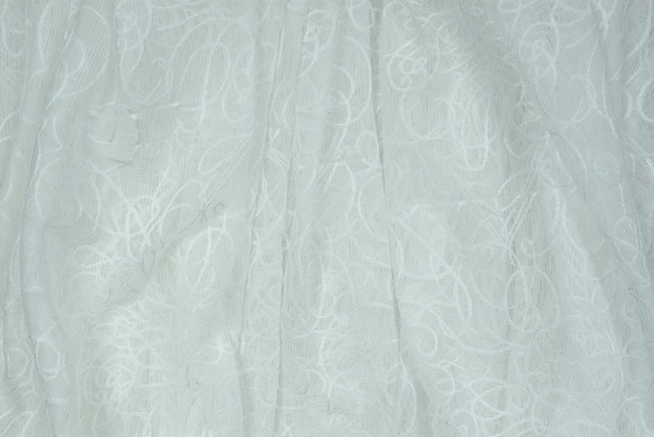 İMZA MODEL KIRIK BEYAZ RENK TEK KANAT Hazır dikilmiş Pileli Fon Perde 300*260 cm - Resim 9