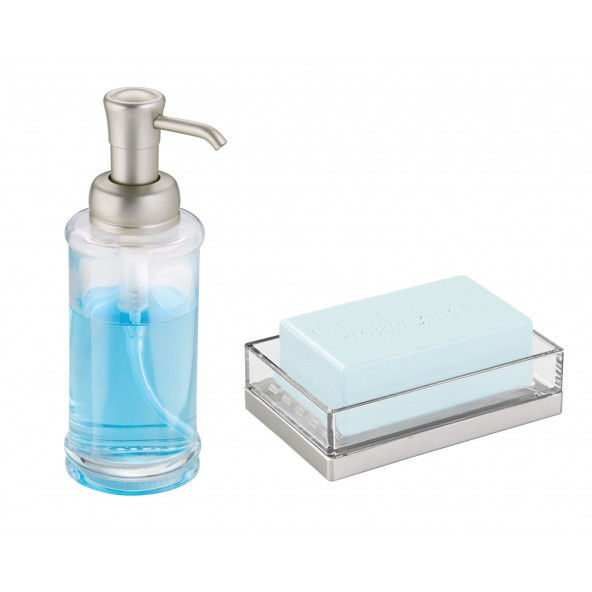 ZBOSP-C386 CAM SIVI SABUNLUK VE AKRİLİK SABUNLUK 2 Lİ BANYO SETİ ürün görseli