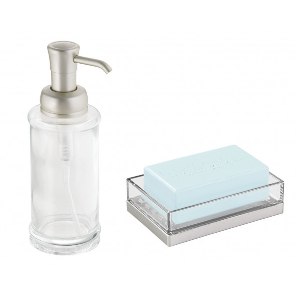 ZBOSP-C386 CAM SIVI SABUNLUK VE AKRİLİK SABUNLUK 2 Lİ BANYO SETİ - Resim 4