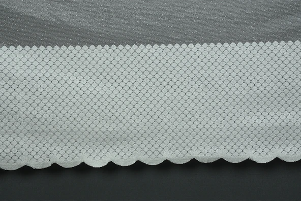 KARELİ GÖBEKLİ MODEL KREM RENK TEK KANAT Hazır dikilmiş Pileli Fon Perde 300*260 cm - Resim 3