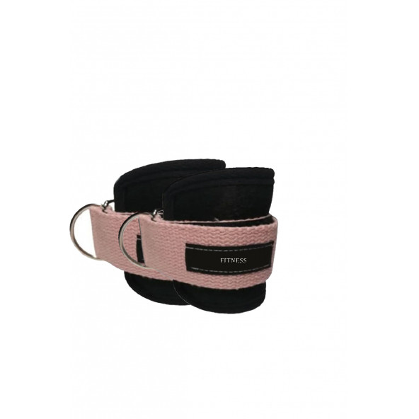 Spor Byfit Ayak Bilek Kayışı D-Ring Fitness Ağırlık Çekiş Aparatı - PEMBE - 2
