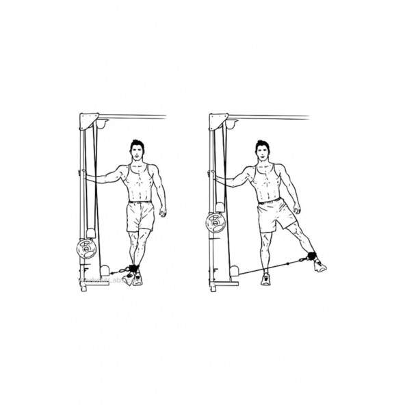 Spor Byfit Ayak Bilek Kayışı D-Ring Fitness Ağırlık Çekiş Aparatı - MAVİ - 3