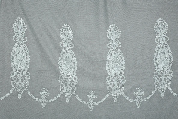 NAKIŞ 1 MODEL KREM KREM RENK TEK KANAT Hazır dikilmiş Pileli Fon Perde 300*260 cm - Resim 6