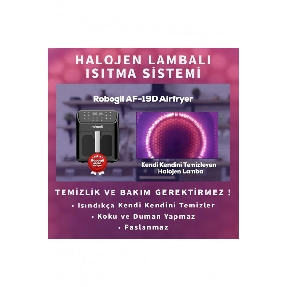 Robogil Af-19d Airfryer Xxl 65lt Halojen Lambalı Cam Kapaklı Sıcak Hava Fritözü - 5