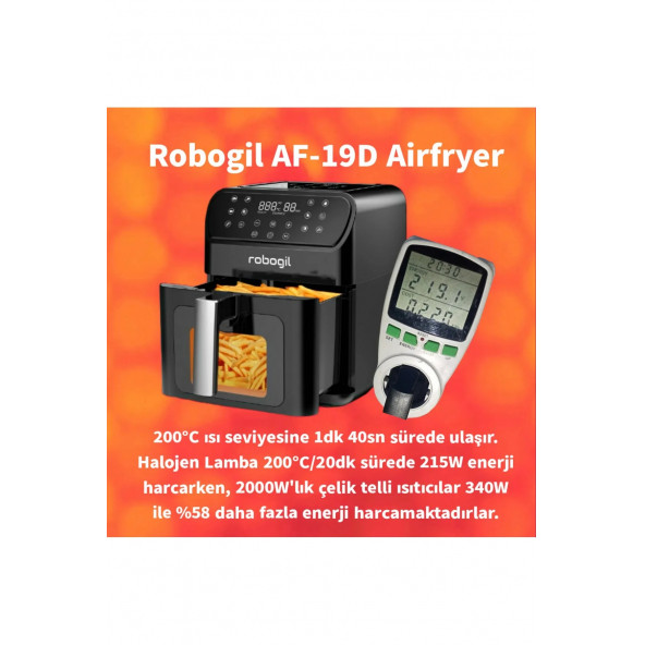 Robogil Af-19d Airfryer Xxl 65lt Halojen Lambalı Cam Kapaklı Sıcak Hava Fritözü - 6
