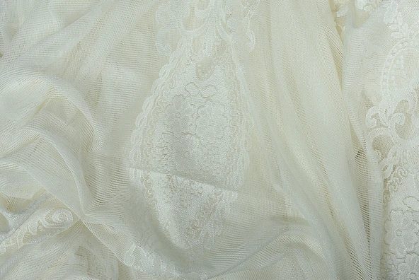 NAKIŞ 1 MODEL KREM KREM RENK TEK KANAT Hazır dikilmiş Pileli Fon Perde 300*260 cm - Resim 12