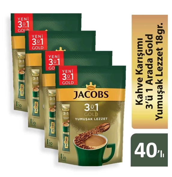 Jacobs 3ü1 Arada Gold Kahve Karışımı Yumuşak Lezzet 40 Adet - 2