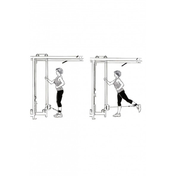 Spor Byfit Ayak Bilek Kayışı D-Ring Fitness Ağırlık Çekiş Aparatı - SİYAH - 4