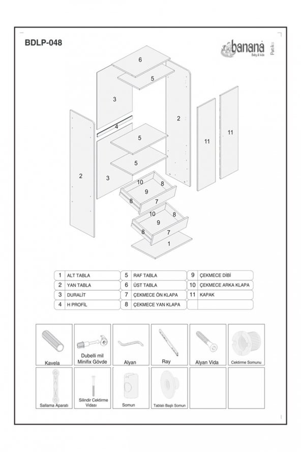 Afilli Afilli Bdlp 048 Swing 2 Kapılı 2 Çekmeceli Dolap Beyaz BDLP048BEYAZ BEBEK - 5