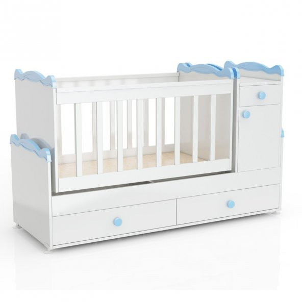 Afilli BBY 950 Büyüyebilen 3 Kapılı Bebek Odası Takımı Mavi - 5