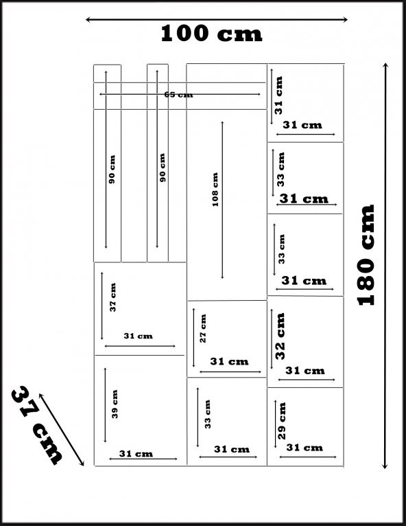 Afilli Nova Kapaklı Aynalı Portmanto Vestiyer Tamamı Mdflam Flora Antrasit - 4