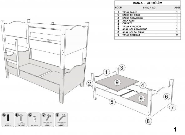 Afilli Ranza İkili Ayrılabilen Mdf Profilli 90x190 Beyaz - 6
