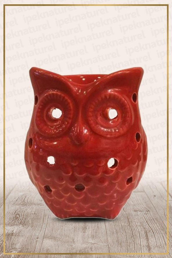Baykuş Buhurdanlık Kırmızı Oil Bunner Gift Set