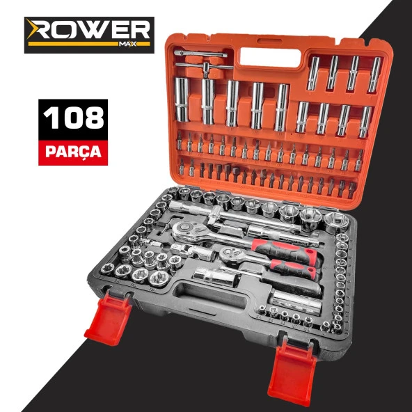 Rowermax Profesyonel 1/2 ve 1/4 Cırcırlı Lokma Anahtar Takımı Bits Uç Seti 108 Parça - 3