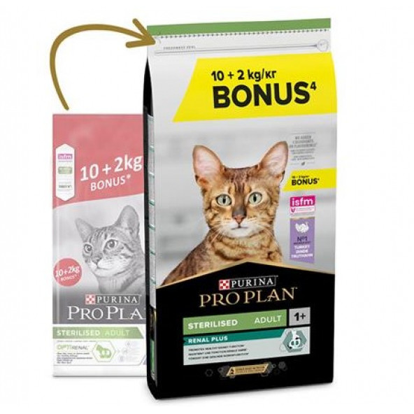 Pro Plan Sterilised Hindili ve Tavuklu 10 kg + 2 kg Yetişkin Kedi Maması