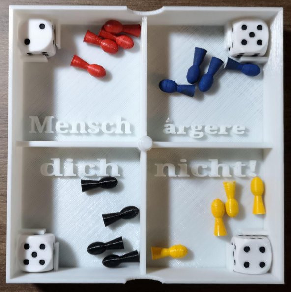 Mensch Ärgere Dich Nicht - Taşınabilir Alman Kurulu Oyunu 150Mm Plastik Aparat - 7
