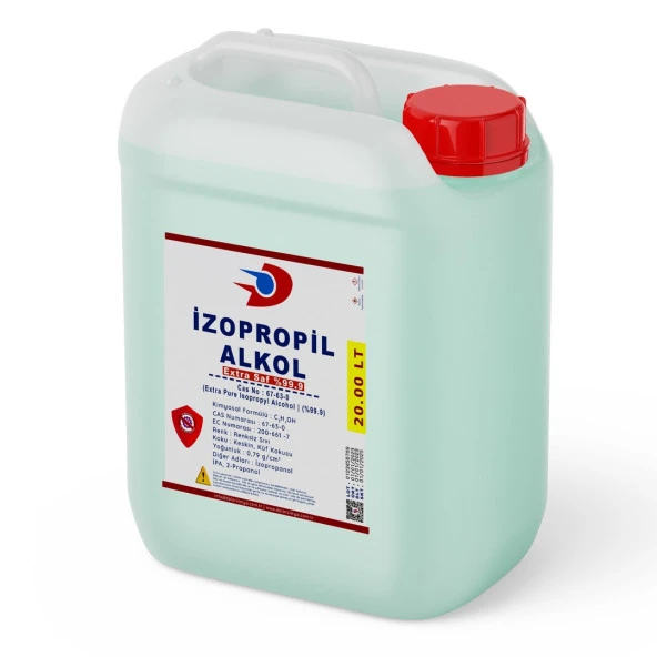 İzoPropil Alkol (ipa)  20 Litre (Extra Saf 99.90, Dezenfektan)