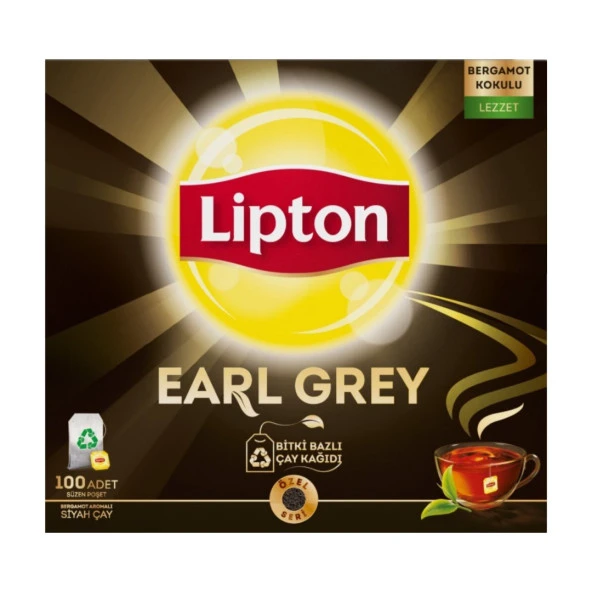 Lipton Earl Grey Bardak Poşet Çay 100lü X 3 Adet