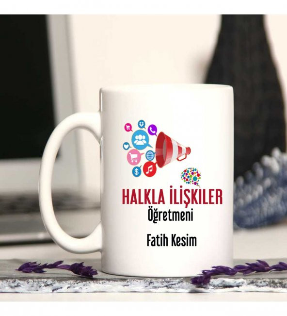 Halkla İlişkiler  Öğretmenine Özel Öğretmenler Günü Hediyesi Kişiye Özel Kupa Bardak