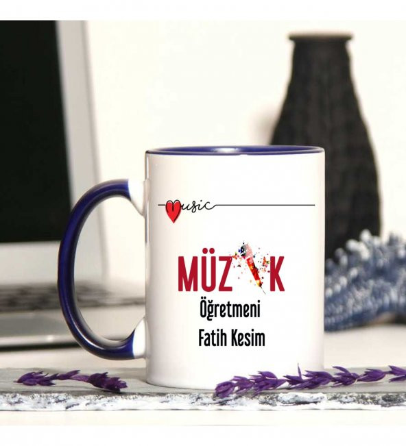 Müzik Öğretmenine Özel Öğretmenler Günü Hediyesi Kişiye Özel Kupa Bardak