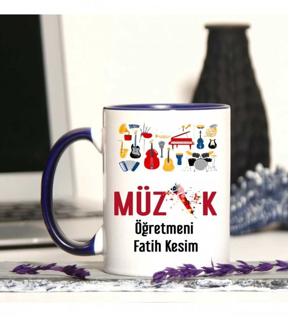 Müzik Öğretmenine Özel Öğretmenler Günü Hediyesi Kişiye Özel Kupa Bardak ürün görseli