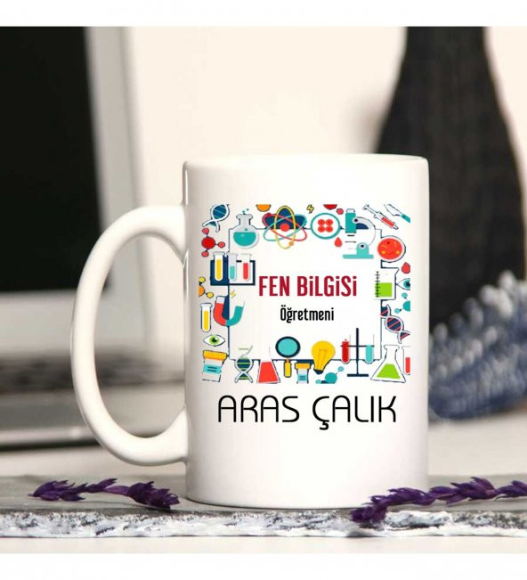 Fen Bilgisi Öğretmenine Özel Öğretmenler Günü Hediyesi Kişiye Özel Kupa Bardak ürün görseli