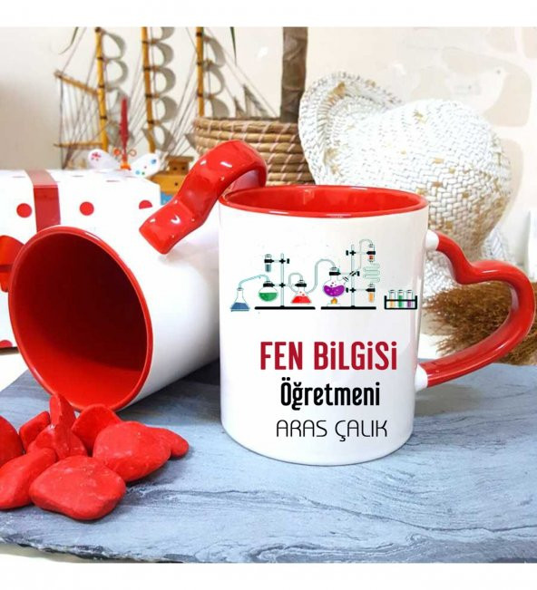 Fen Bilgisi Öğretmenine Özel Öğretmenler Günü Hediyesi Kişiye Özel Kupa Bardak
