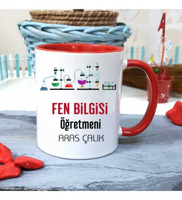 Fen Bilgisi Öğretmenine Özel Öğretmenler Günü Hediyesi Kişiye Özel Kupa Bardak