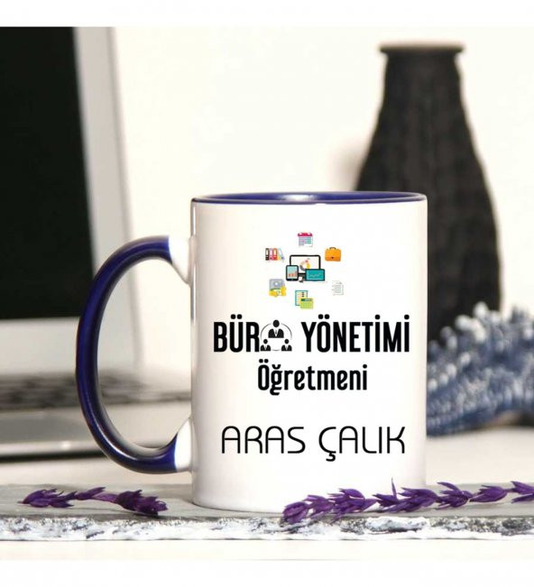 Büro Yönetimi Öğretmenine Özel Öğretmenler Günü Hediyesi Kişiye Özel Kupa Bardak - 1