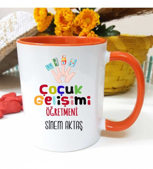 Çocuk Gelişimi Öğretmenine Özel Öğretmenler Günü Hediyesi Kişiye Özel Kupa Bardak - 1