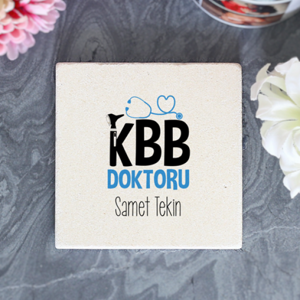 Kişiye Özel Kulak Burun Boğaz Doktoru Taş Bardak Altlığı - 1