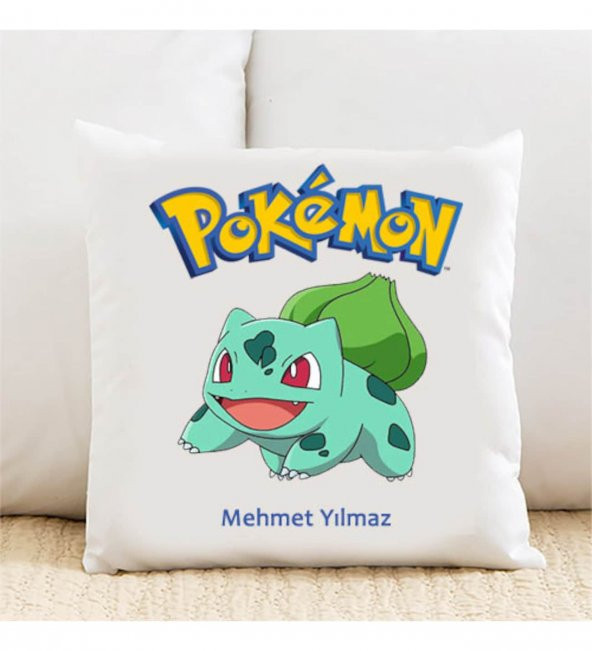 Pokemon Bulbasaur Kişiye Özel Yastık Kılıfı 115