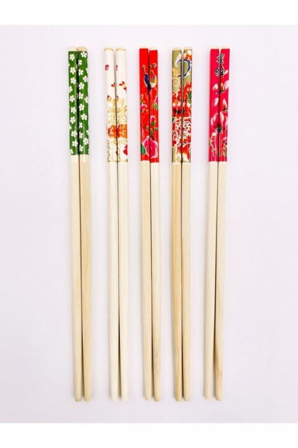 Desenli Bambu Chopstick Set 10 Adet (5çift)