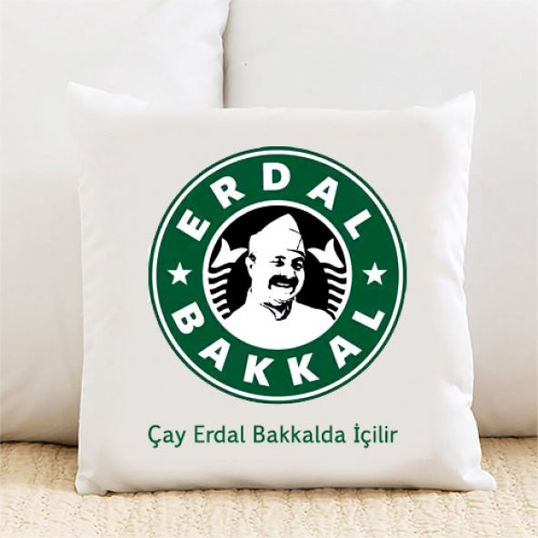 Çay Erdal Bakkalda İçilir Kişiye Özel Yastık Kılıfı Pi240 - 1