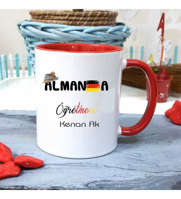 Almanca  Öğretmenine Özel Öğretmenler Günü Hediyesi Kişiye Özel Kupa Bardak
