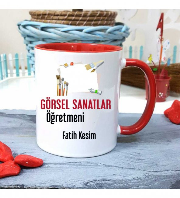 Görsel Sanatlar Öğretmenine Özel Öğretmenler Günü Hediyesi Kişiye Özel Kupa Bardak