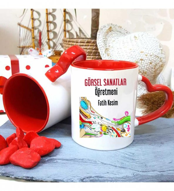 Görsel Sanatlar Öğretmenine Özel Öğretmenler Günü Hediyesi Kişiye Özel Kupa Bardak