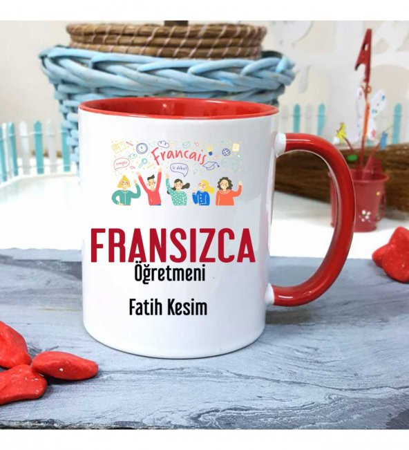 Fransızca Öğretmenine Özel Öğretmenler Günü Hediyesi Kişiye Özel Kupa Bardak