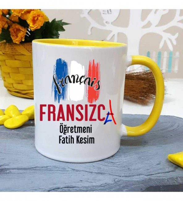 Fransızca Öğretmenine Özel Öğretmenler Günü Hediyesi Kişiye Özel Kupa Bardak